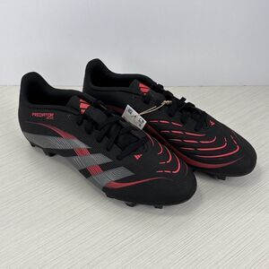 adidas Predator Club FG/MG Soccer Cleats ID1325 Black Red Mens Size 10.5 NEW